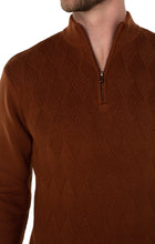 Load image into Gallery viewer, Take Note  Diamond Pattern Quarter Zip Pullover