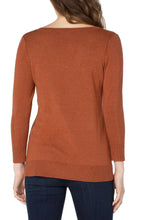 Load image into Gallery viewer, 3/4 Sleeve V Neck Sweater w/ Pique Weave