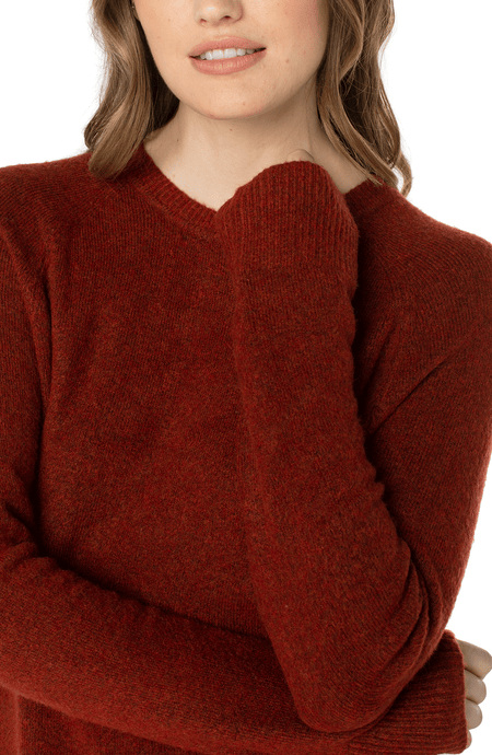 Raglan Sweater w/ Side Slit Saffron Heather