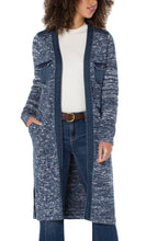 Load image into Gallery viewer, Sweater Cardigan with Denim Trim