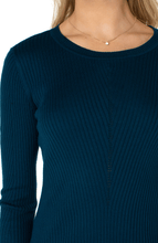 Load image into Gallery viewer, Crew Neck 3/4 Sleeve Sweater with Pointelle Details